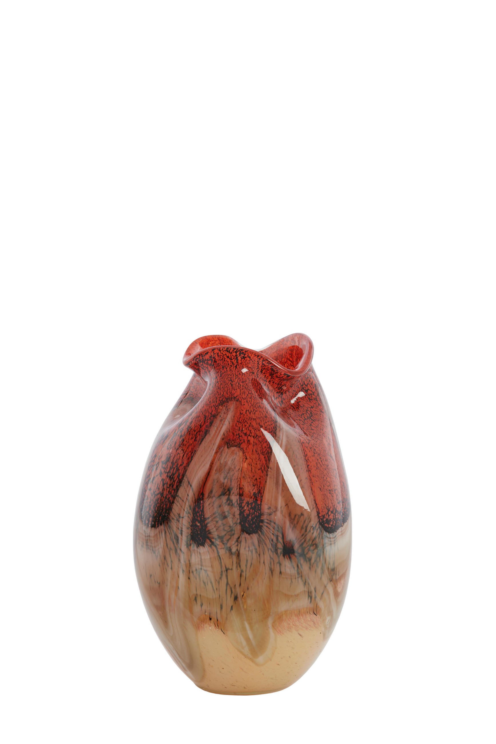 VAZE Jorien Rot 14.5/13.5/25 cm - Rot, Glas (25cm) - Light & Living