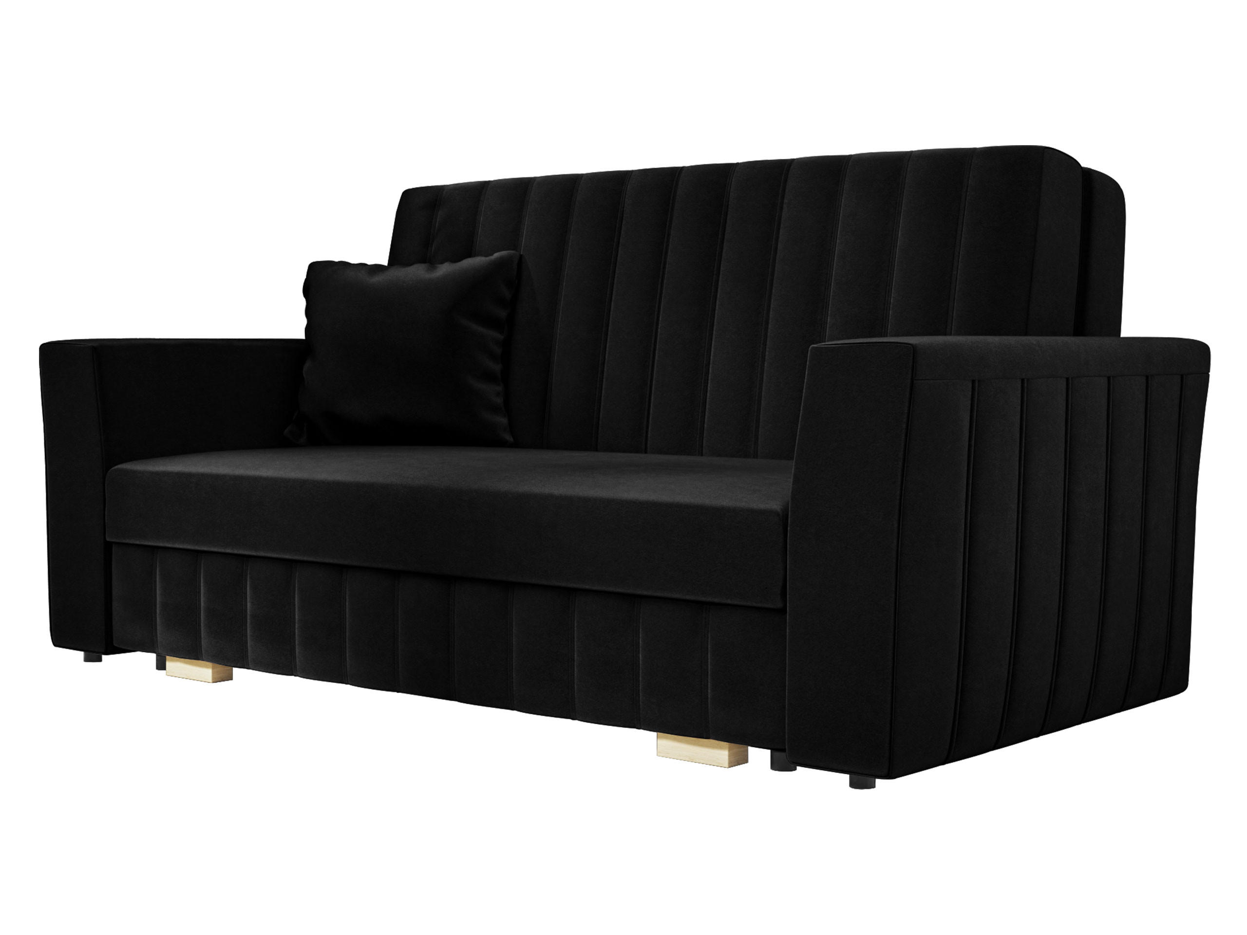 SCHLAFSOFA Viva Glam III - Schwarz/Naturfarben, Holz/Kunststoff (160/85/98cm) - MIRJAN24