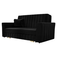 SCHLAFSOFA Viva Glam III - Schwarz/Naturfarben, Holz/Kunststoff (160/85/98cm) - MIRJAN24