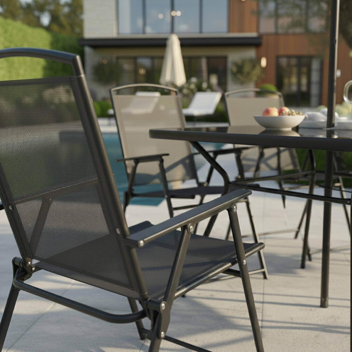 GARTENSET 7-tlg.,Braun - Grau, Metall - Oviala