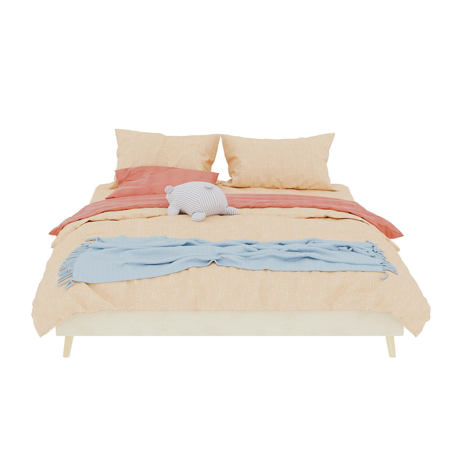 POLSTERBETT 160/200 cm mit stabiler Mehrfachstütze und modernem Design, Beige - Beige, Textil (160/200cm) - Redom