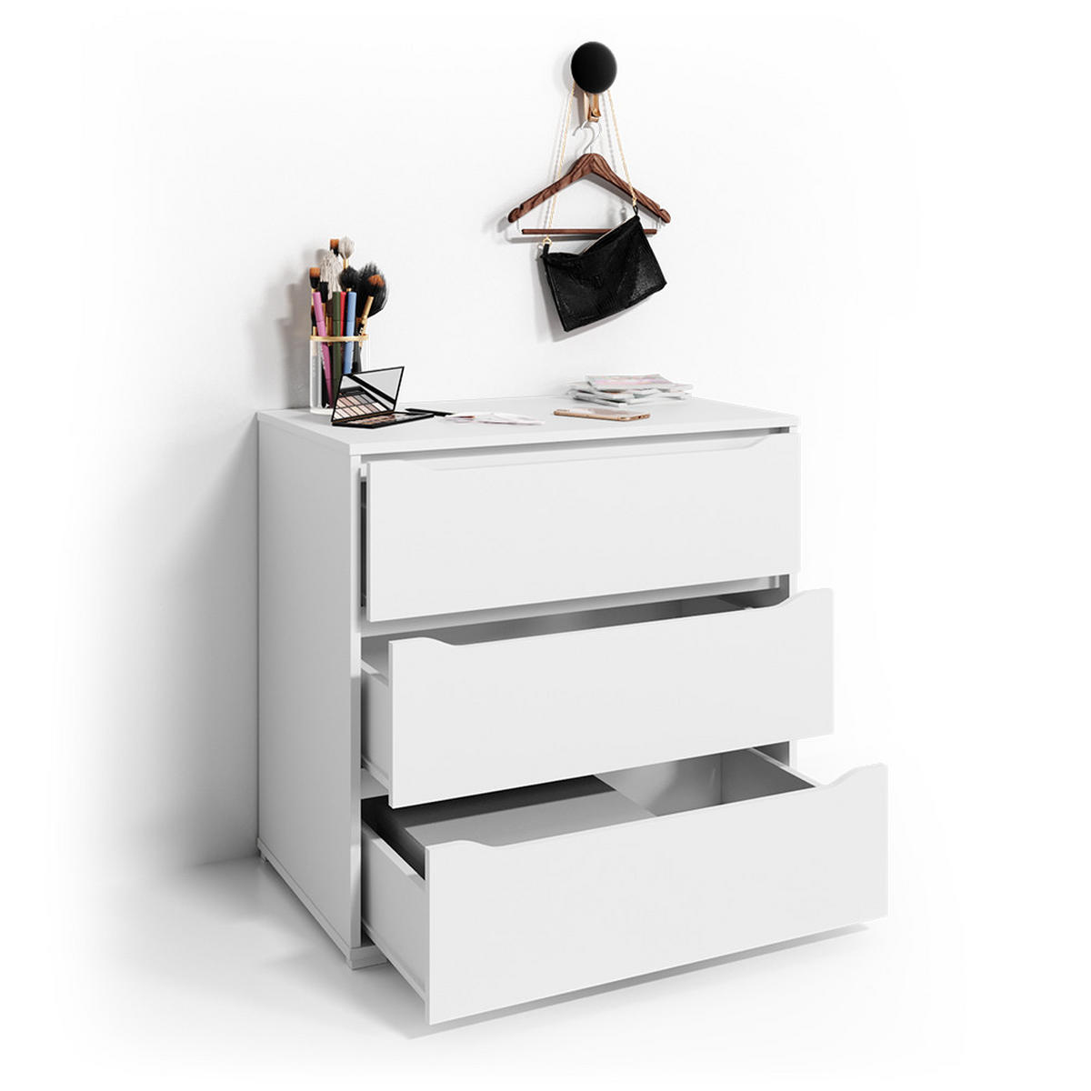 KOMMODE Ruben Weiß 80 x 77.6 cm - Weiß, Holzwerkstoff (48/77.6/80cm) - Vicco