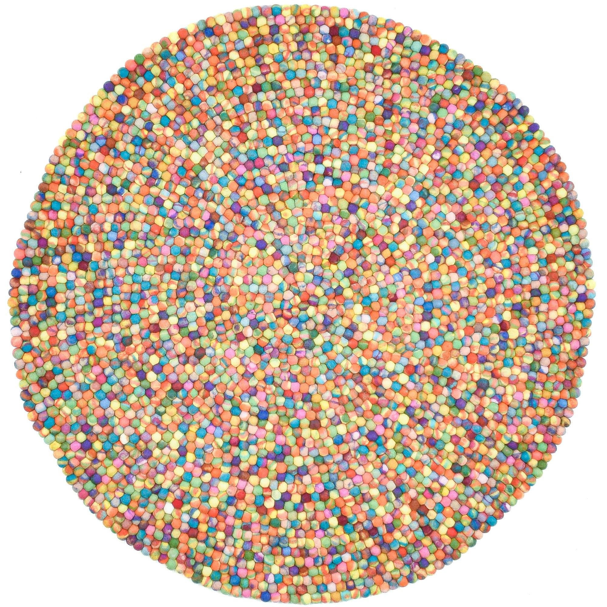 Theko Filzteppich Mehrfarbig 190x190 cm