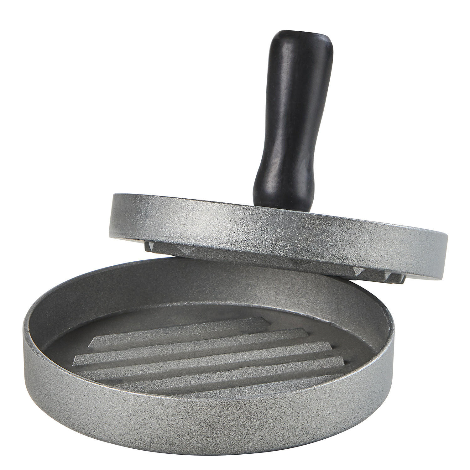 Butlers Hamburgerpresse Schwarz, Silber 12 cm