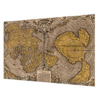 FOTOTAPETE 104x70 cm - Historische Kartographie - Gelb, Textil (104/70cm) - Wallfluent