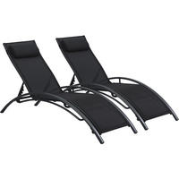 SONNENLIEGE phoenix - Schwarz, Metall (47/82/181cm) - Habitat Garten