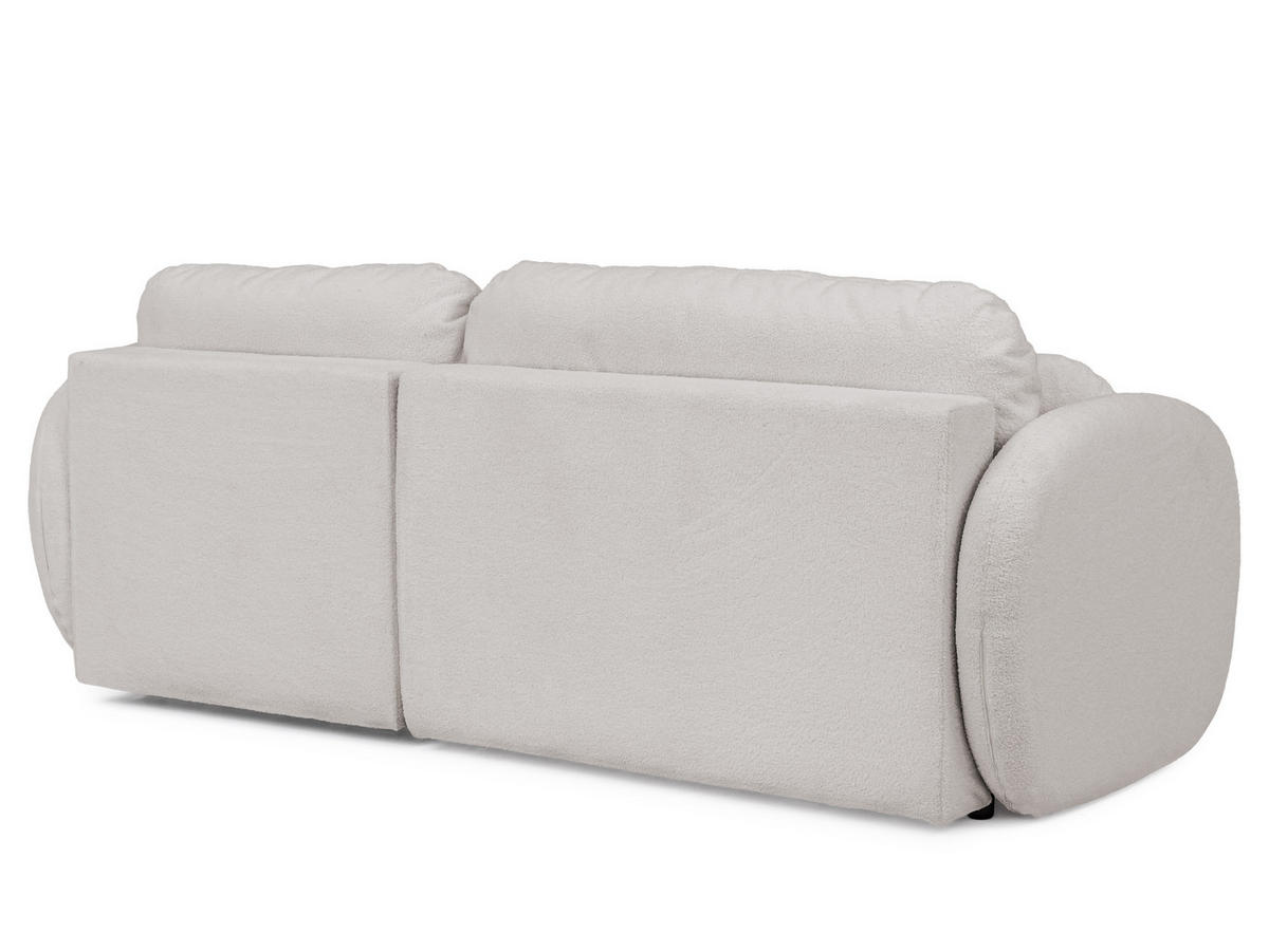 ECKSOFA Candy mit Schlaffunktion Hellgrau Bouclé-Stoff - Ottomane rechts - Hellgrau/Schwarz, Holz/Kunststoff (146/230cm) - S-Style Möbel