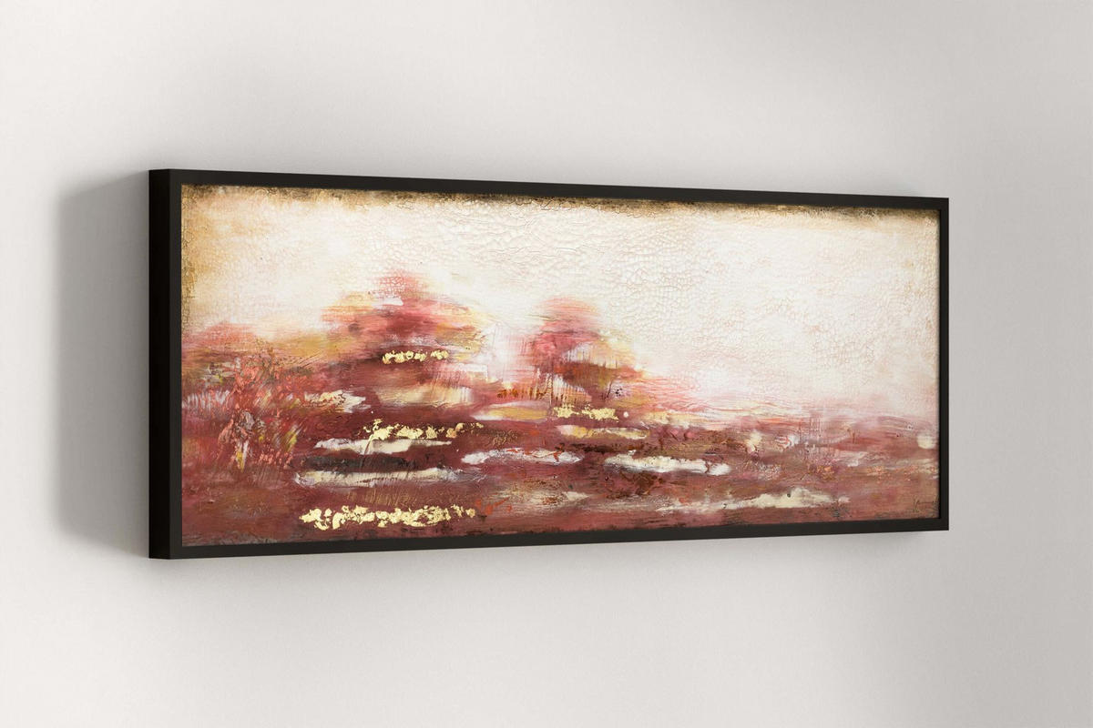 ACRYLBILD HANDGEMALT 150/50 cm - Rot, Holz/Textil (150/50cm) - KUNSTLOFT