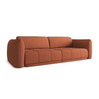 3-SITZER SOFA Chenille Stoff Orange - Terra cotta/Schwarz, Kunststoff/Textil (210/74/105cm) - Makamii