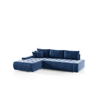 ECKSOFA Vogar In Monolith - Blau, Holzwerkstoff/Textil (265/185cm) - Fun Möbel