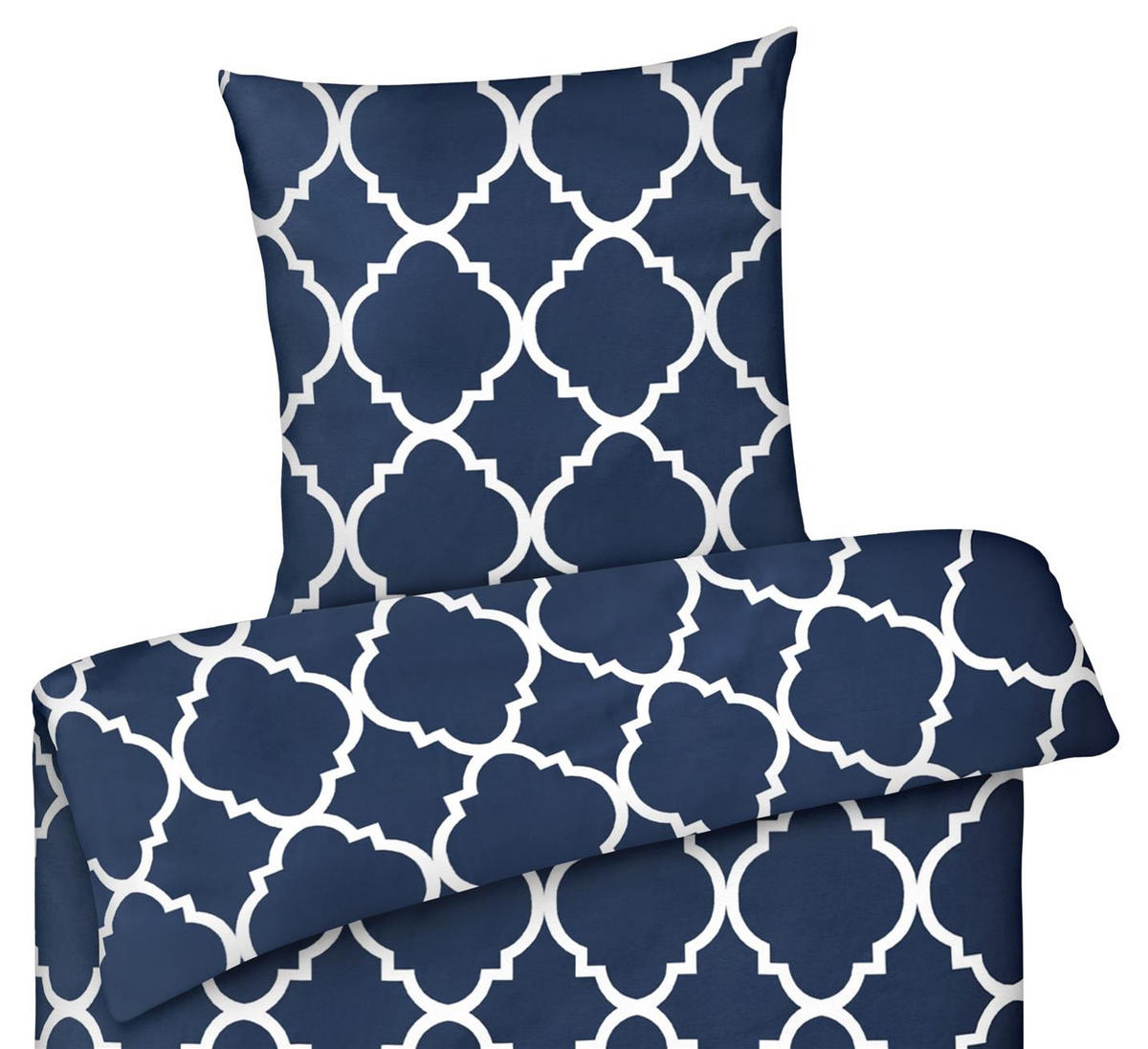BETTWÄSCHE-RENFORCE 200x200 Blau Muster, Bettbezug aus 100% Baumwolle - Blau, Textil (200/200cm) - Carpe Sonno