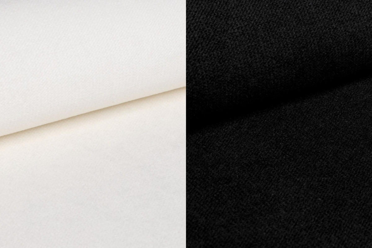 SOFAGARNITUR 3+2+1, Stoff Kronos, Weiß + Schwarz, Palermo - Weiß, Holz (198/89/87cm) - Kaiser Möbel