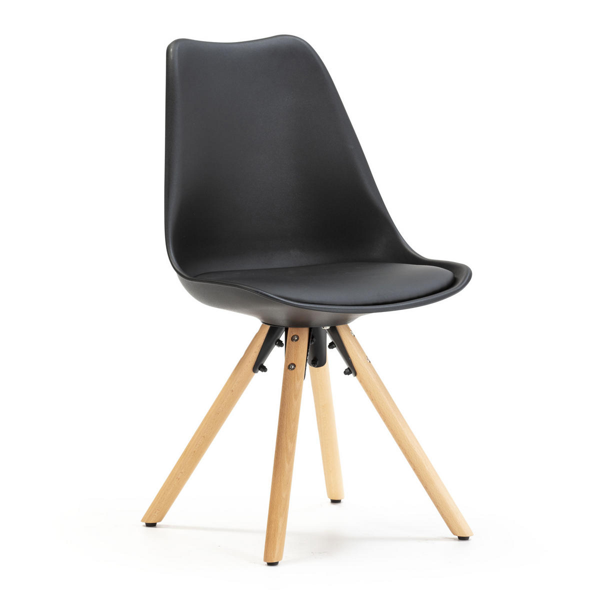 STUHL 2er-Set Jeff Schwarz - Schwarz, Holz/Kunststoff (49/84/54cm) - VS Venta-stock