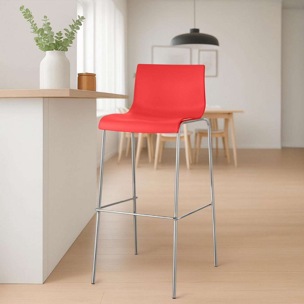 BARHOCKER Hover 100x43x48 cm rot - Rot, Kunststoff (43/100/48cm) - furnicato