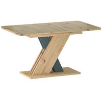 ESSTISCH rechteckig Eiche Artisan - Anthrazit ausziehbar - Anthrazit, Holzwerkstoff (85/140/76cm) - designimpex