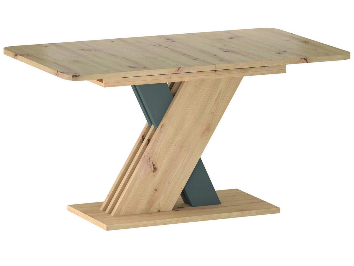 ESSTISCH rechteckig Eiche Artisan - Anthrazit ausziehbar - Anthrazit, Holzwerkstoff (85/140/76cm) - designimpex