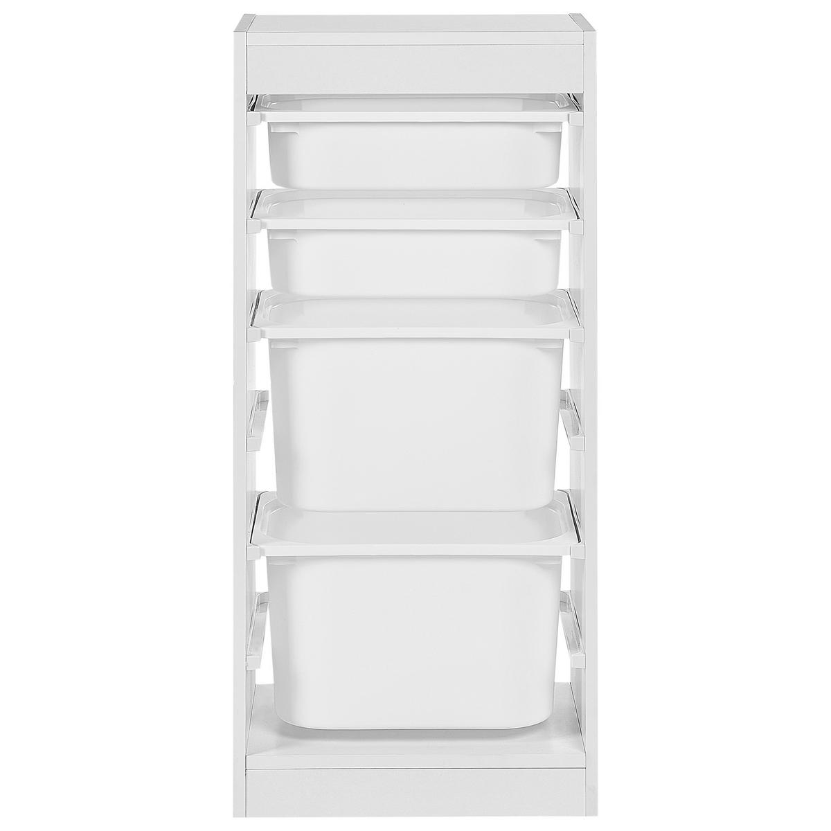 RAFT cu 4 cutii de depozitare alb Tobin - alb, compozit lemnos (42/89/30cm) - Beliani