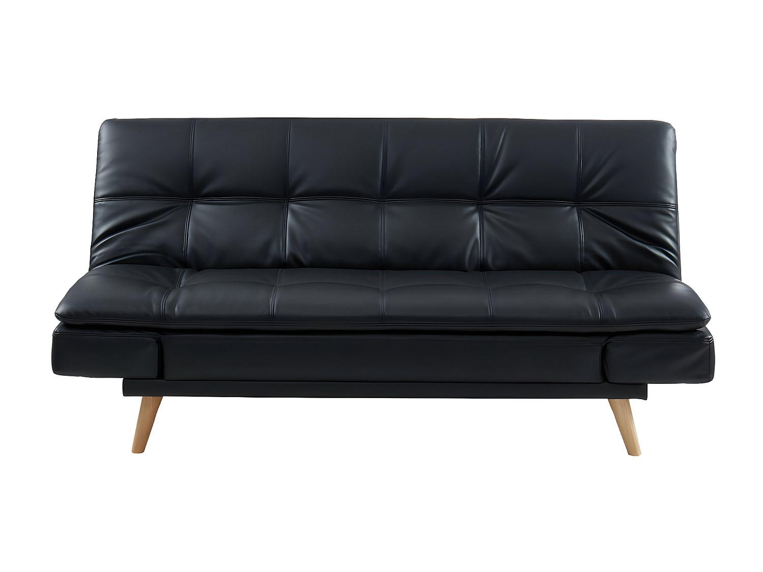 SCHLAFSOFA - 3 Personen - Kunstleder - Schwarz - - Schwarz, Leder (185/91/94cm) - Vente-Unique