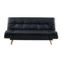 SCHLAFSOFA - 3 Personen - Kunstleder - Schwarz - - Schwarz, Leder (185/91/94cm) - Vente-Unique