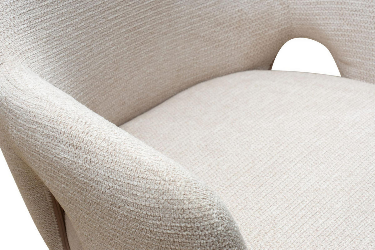 ESSZIMMERSTUHL Merlin, Webstoff, Creme - Creme, Textil (61/87/58cm) - dasmöbelwerk