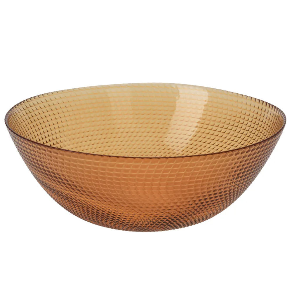 SCHALE Amber Amber 23.5/23.5/9 cm Glas - Bernsteinfarben, Glas (23.5cm) - Mondex