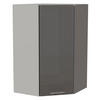 ECK-HÄNGESCHRANK Essen W4/10/60 Grau Hochglanz / Grau Matt 60 / 60 / 96cm - Grau, Holz/Holzwerkstoff (60/96/60cm) - Feldmann-Wohnen