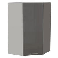 ECK-HÄNGESCHRANK Essen W4/10/60 Grau Hochglanz / Grau Matt 60 / 60 / 96cm - Grau, Holz/Holzwerkstoff (60/96/60cm) - Feldmann-Wohnen