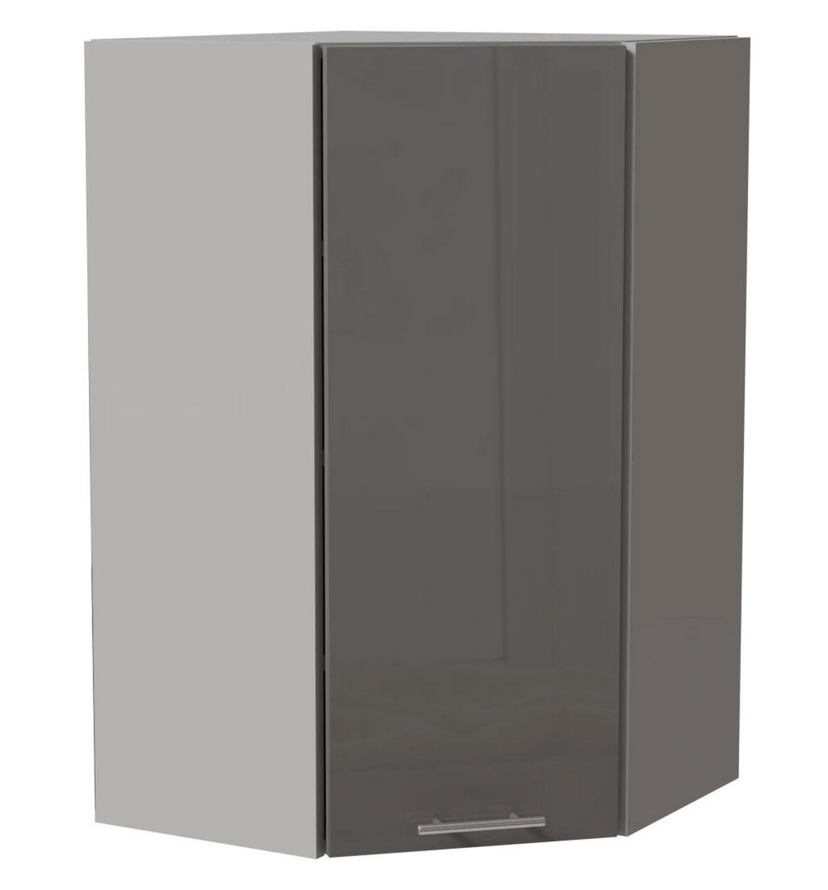 ECK-HÄNGESCHRANK Essen W4/10/60 Grau Hochglanz / Grau Matt 60 / 60 / 96cm - Grau, Holz/Holzwerkstoff (60/96/60cm) - Feldmann-Wohnen