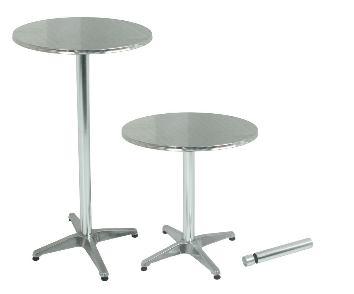 STEHTISCH Ivar Rund Alu-Gestell Silber 110x60x60cm - Silberfarben, Metall (60/60/110cm) - DELUKE