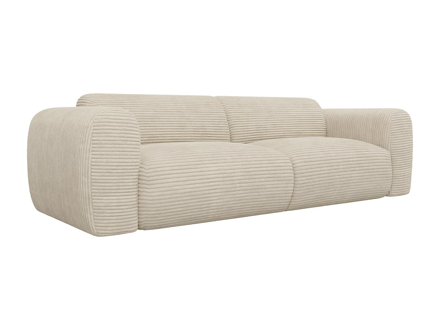 SOFA 4-Sitzer - Cord - Beige - POGNI - Beige, Textil (245/73/97cm) - Vente-Unique