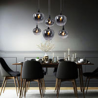 HÄNGELEUCHTE MAXY Metall Glas Schwarz - Schwarz, Glas (86/42/120cm) - Globo Lighting