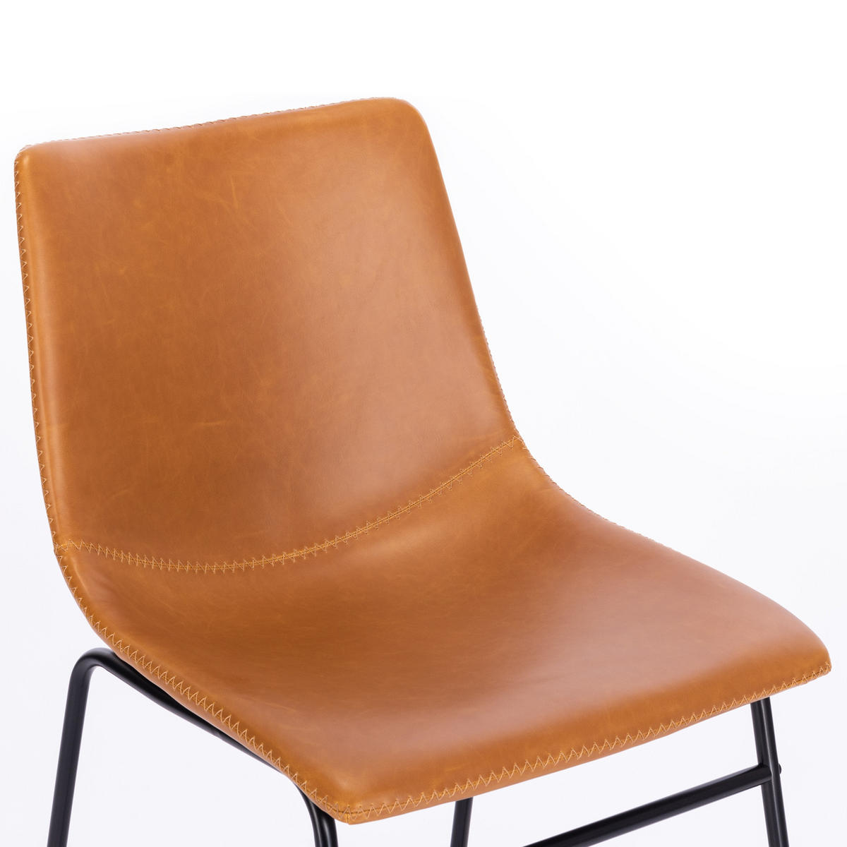 ESSZIMMERSTUHL HARRY 2er Set Kunstleder Cognac - Rotbraun/Schwarz, Textil/Metall (46/79/41cm) - SVITA
