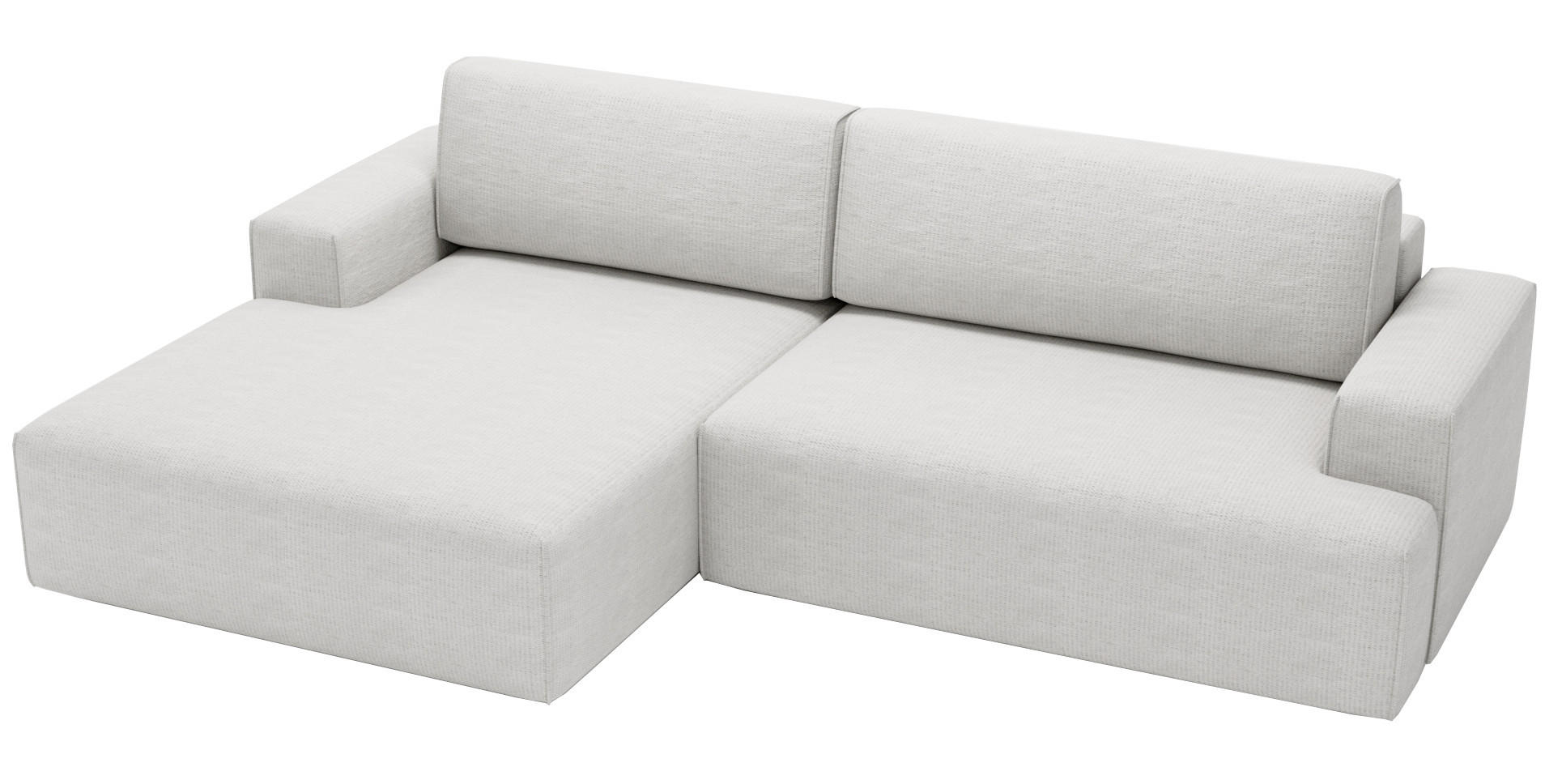 ECKSOFA L-Form 270 cm Boston mit Bettkasten, Schlaffunktion, Links, Creme - Creme, Holz (165/270cm) - Emporius