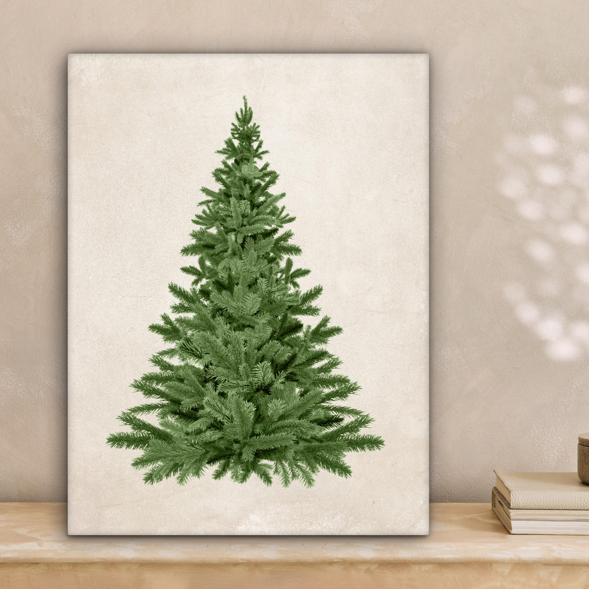 LEINWANDBILD Weihnachtsbaum - Grün - Weihnachten - Feiertage Room Decor 30x40 cm - Olivgrün, Textil (30/40cm) - MuchoWow
