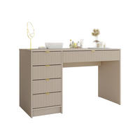 SCHREIBTISCH Tireno - Sandfarben/Goldfarben, Holzwerkstoff/Metall (55/120/76cm) - MIRJAN24