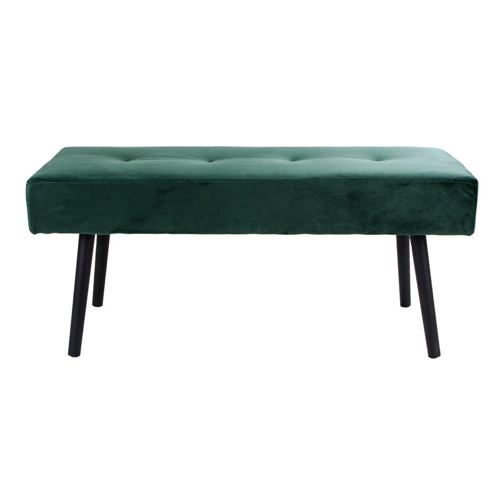 BANK Skiby Samt, Stahl Grün - Grün, Metall (100/44/35cm) - tinkaro