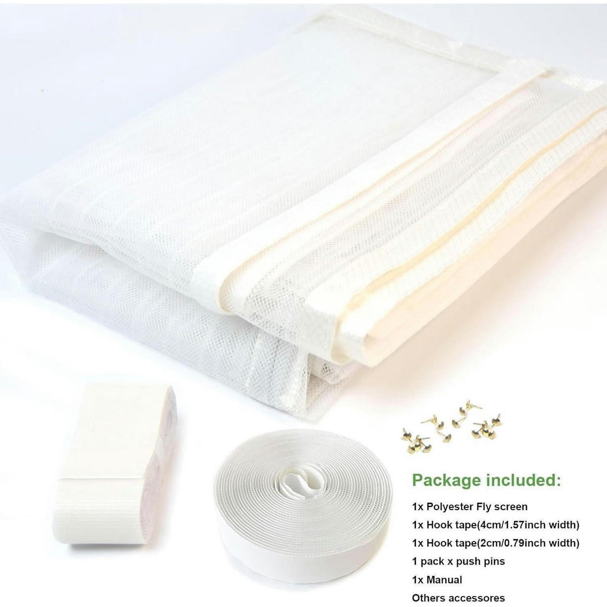 FLIEGENGITTER Tür 65 x 235 cm Weiß Magnetisch Ohne Bohren - Weiß, Textil (65/235/1cm)