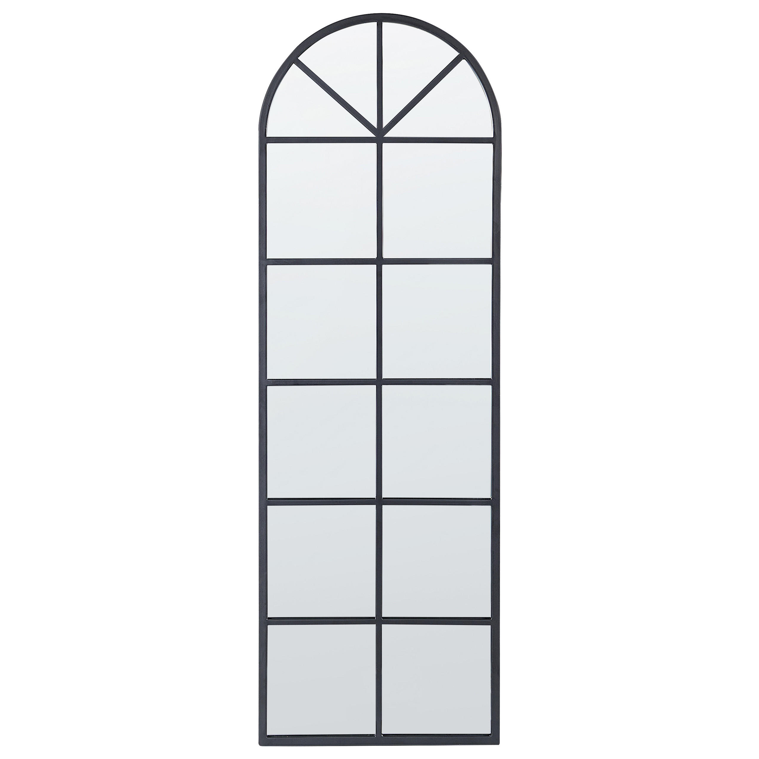 WANDSPIEGEL schwarz Fensteroptik 40/120 cm Brouage - Schwarz, Metall (40/120/3cm) - Beliani