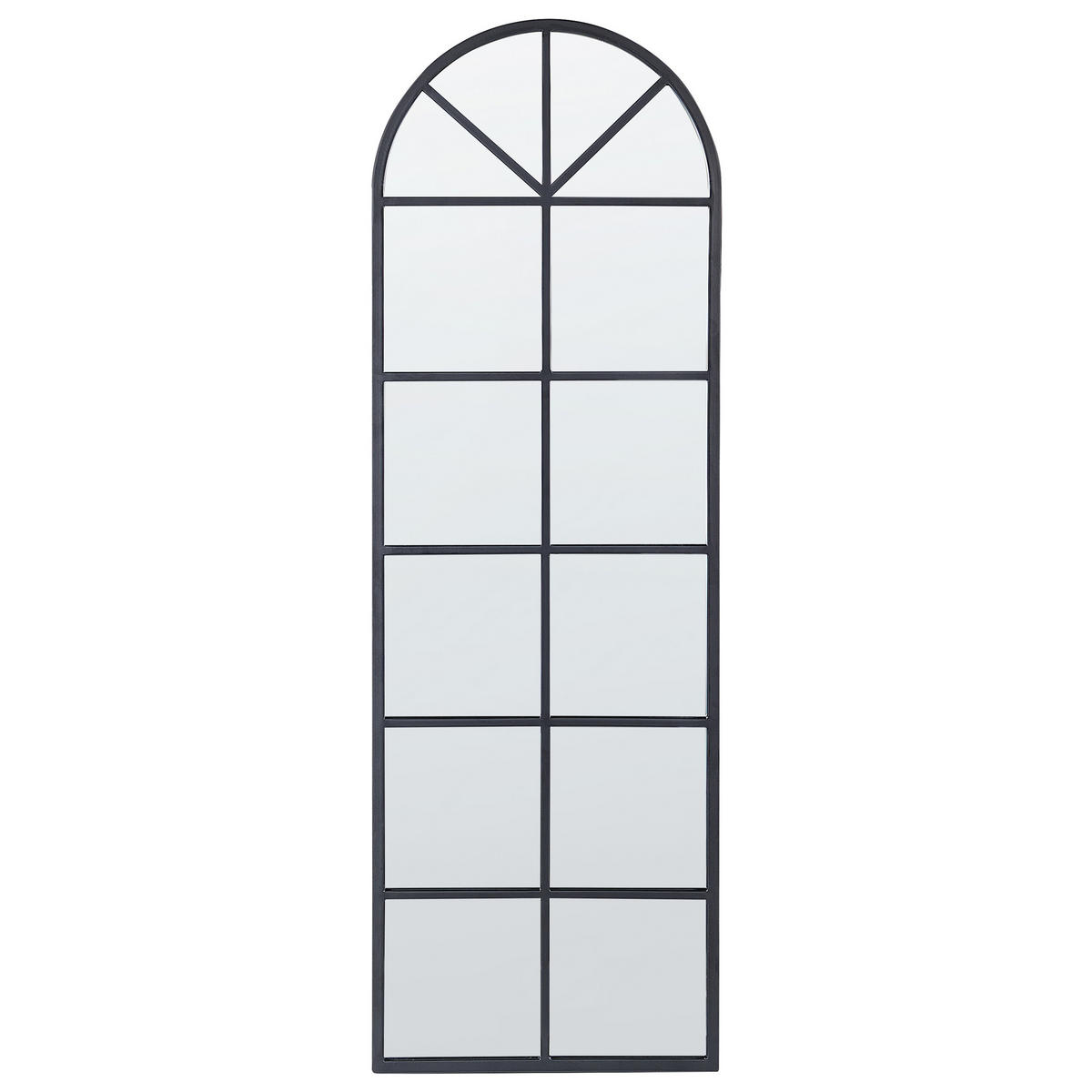 WANDSPIEGEL schwarz Fensteroptik 40/120 cm Brouage - Schwarz, Metall (40/120/3cm) - Beliani