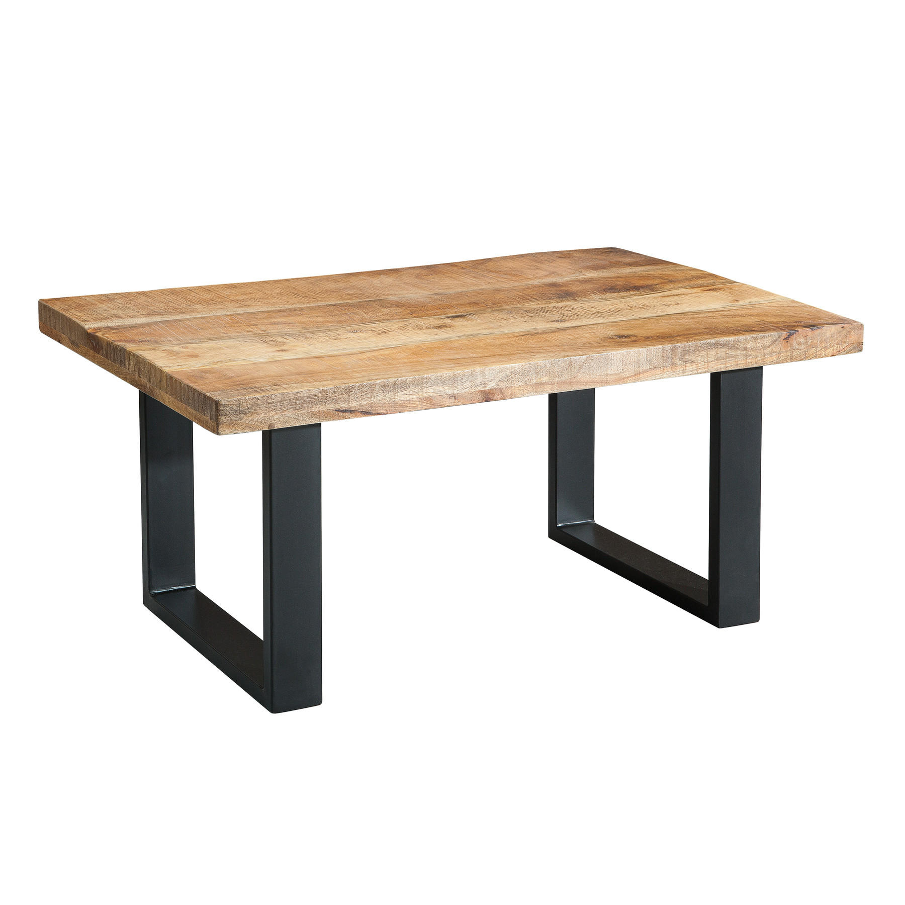 COUCHTISCH IRON CRAFT Mangoholz Natur, Schwarz 100 cm - Schwarz/Braun, Holz/Metall (60/100/46cm) - riess-ambiente