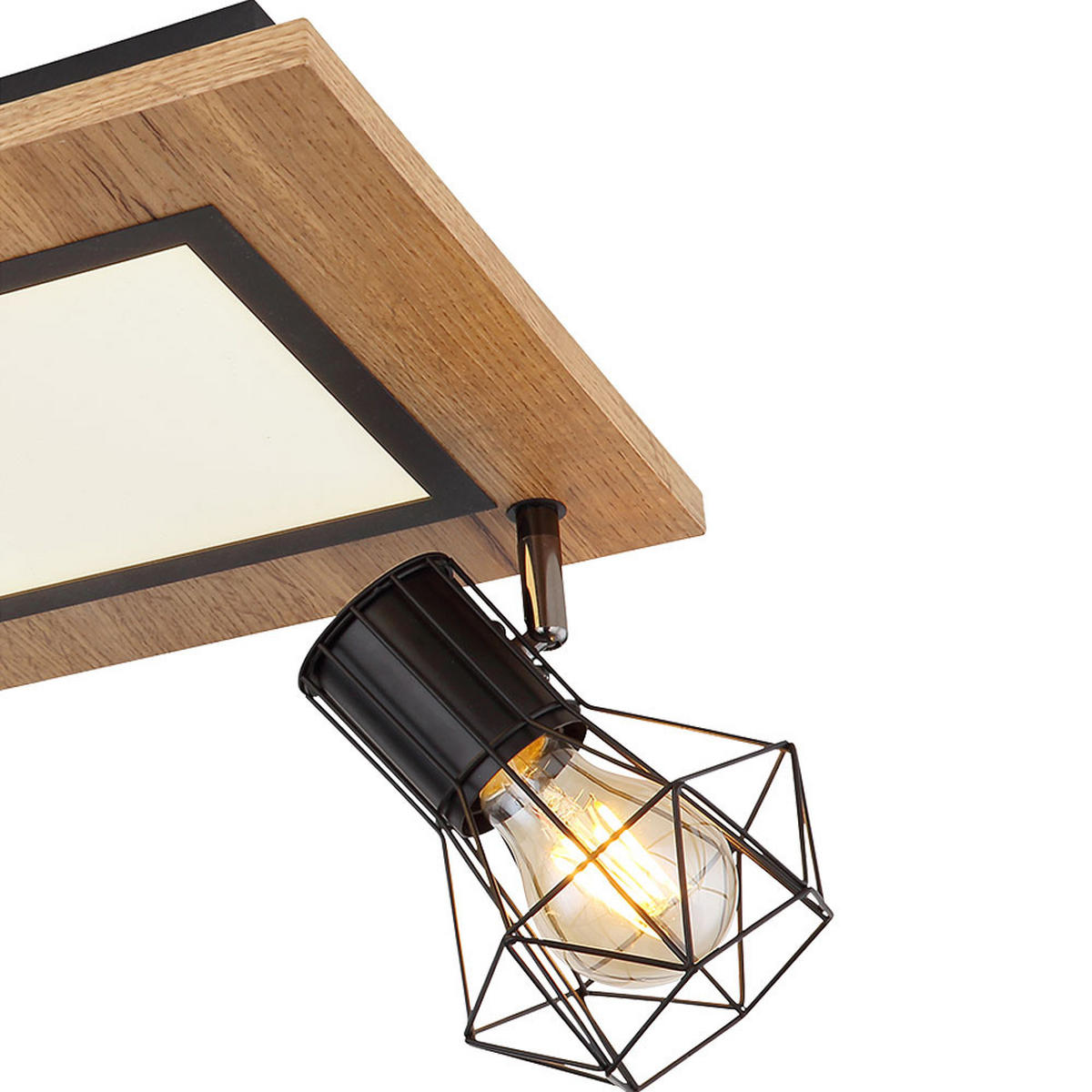 LED DECKENLEUCHTE PRISKA Braun Holzoptik - Braun, Metall (30/30/22.5cm)