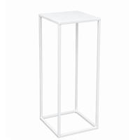 DANDIBO Blumenhocker Metall Weiß Eckig 60 cm Blumenständer Beistelltisch 96482 M Blumensäule Modern Pflanzenständer Pflanzenhocker - Weiß, Metall (23/60/23cm) - DanDiBo