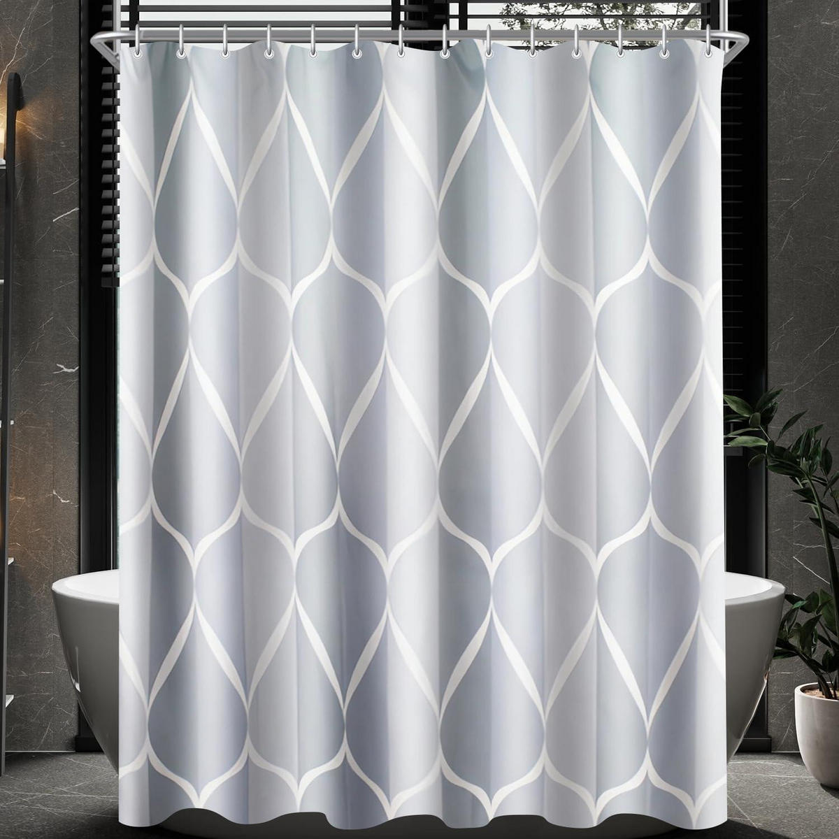 DUSCHVORHANG Water Droplets 240 x 200 cm Polyester Wasserabweisend Waschbar - Multicolor, Textil (240/200cm)