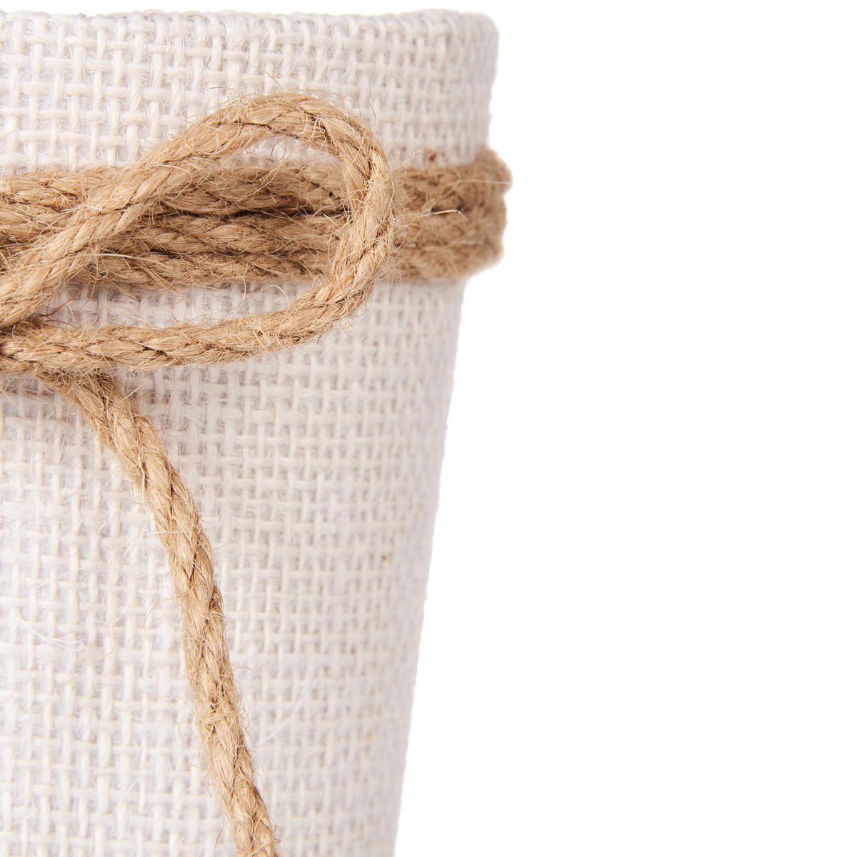 BLUMENTOPF Jute geflochten Ø 10 cm - Weiß, Kunststoff (10/11cm)