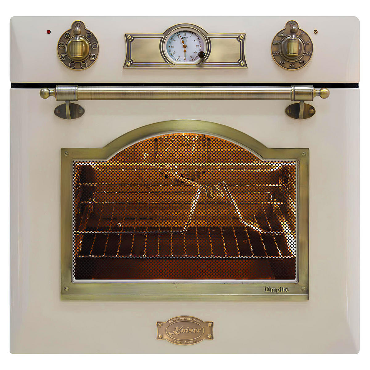 BACKOFEN-SET Elektro Backofen 60 cm EH 6355 ElfEm+KCT 6185 ElfEm Glaskeramik Kochfeld 60 cm Creme - Creme, Metall (59.4/59.4/57.5cm) - Kaiser Küchengeräte