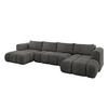 WOHNLANDSCHAFT Ottomane Links CLOUD-U 414x180x40 Dunkelgrau Velours - Dunkelgrau, Holzwerkstoff/Kunststoff (414/90/180cm) - ALTDECOR
