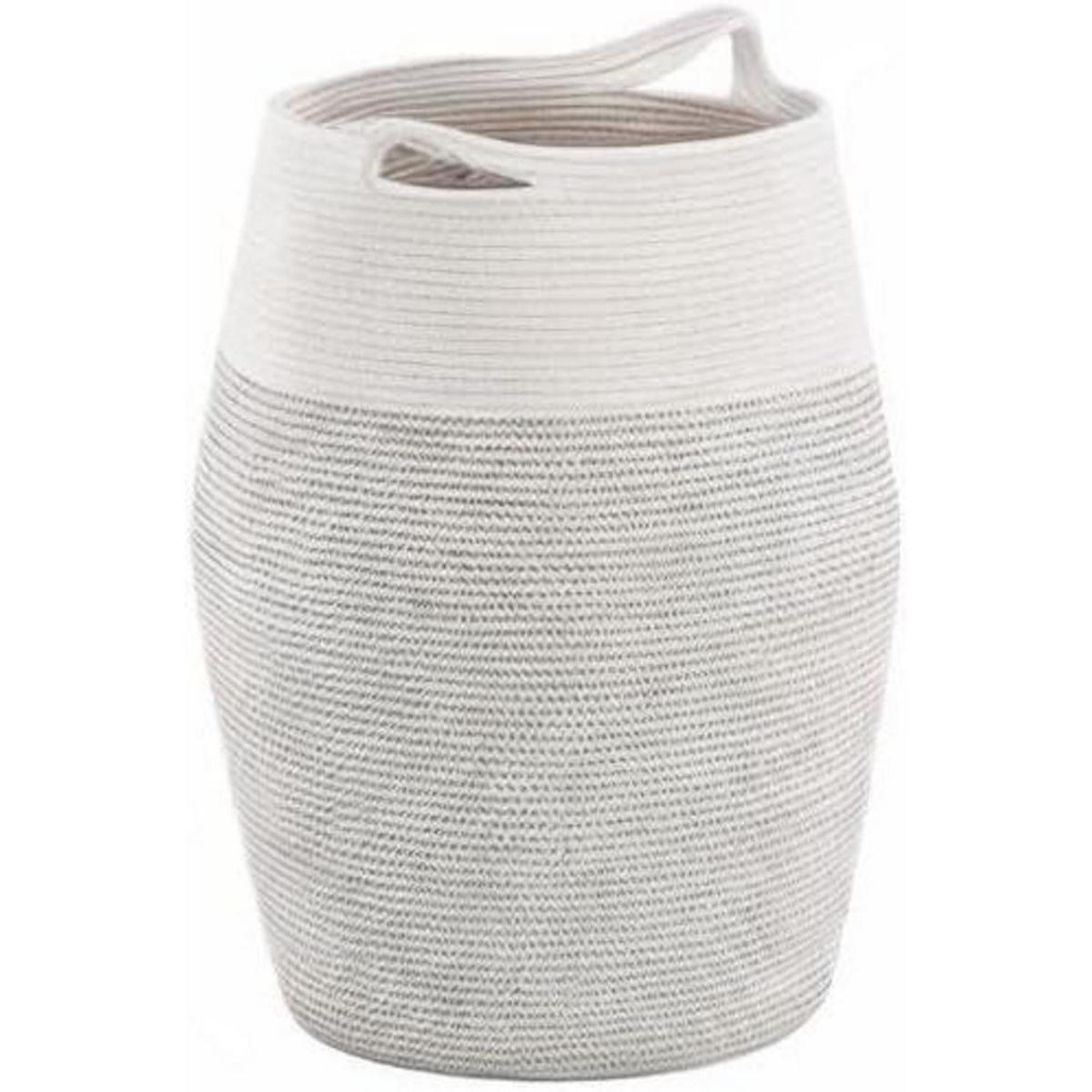 WÄSCHEKORB Geflochten Grau Weiß 105L - Multicolor, Textil (38/50/38cm)