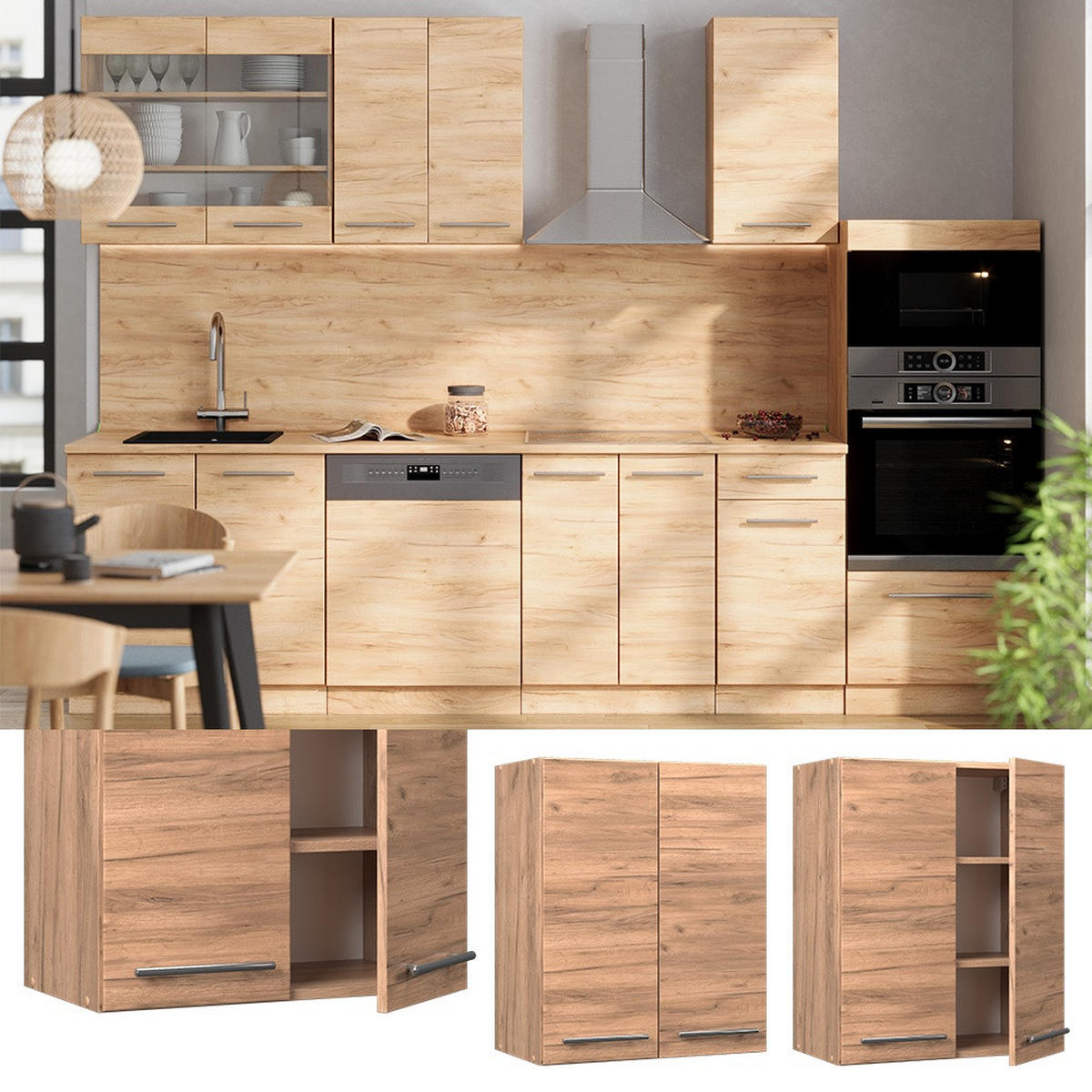 DULAP DE PERETE Fame-Line Stejar Goldkraft 60 cm - stejar miere, compozit lemnos (60/72/34.1cm) - Vicco