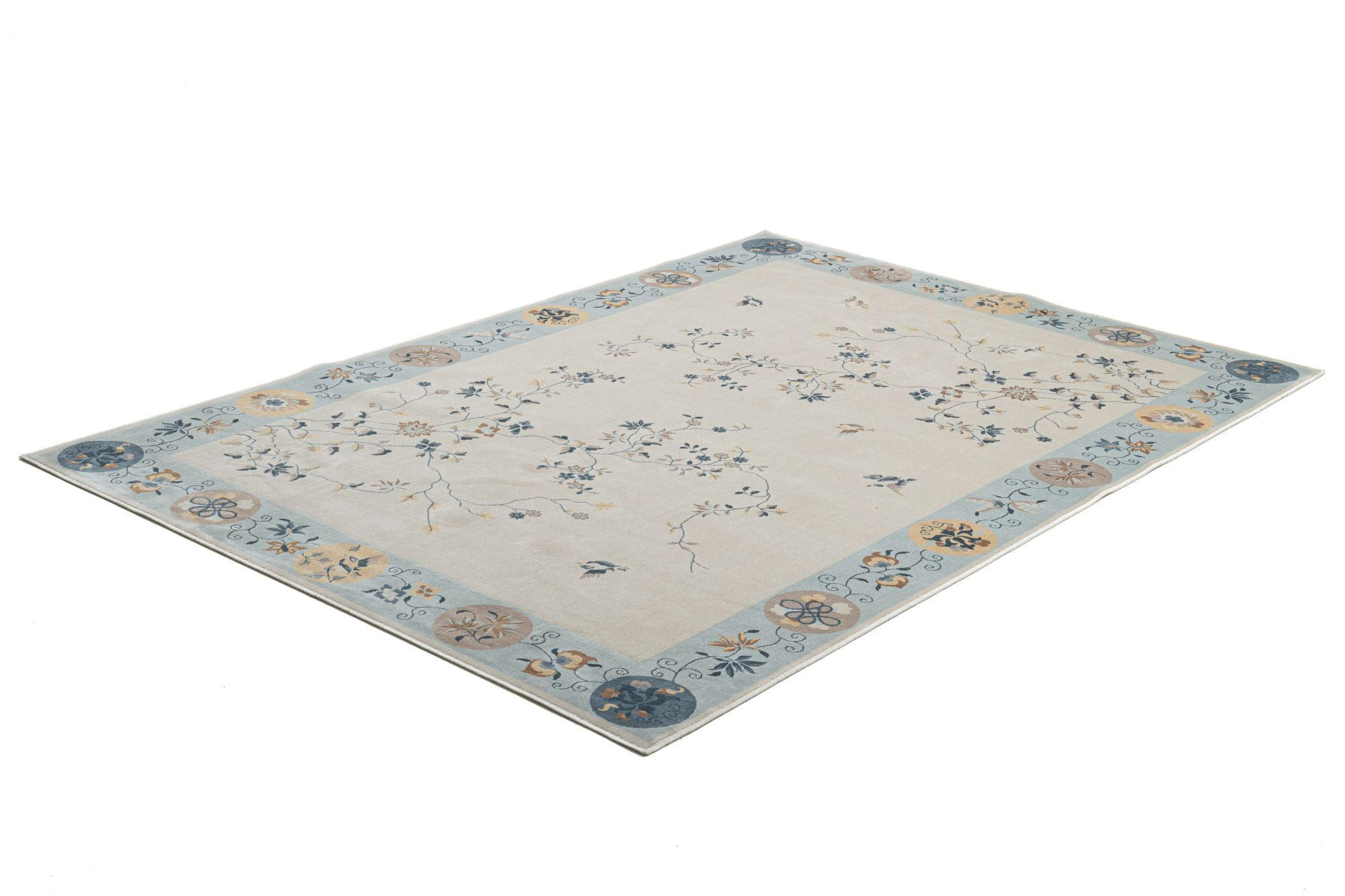 FLACHWEBETEPPICH Cherina 60x120 cm - Hellblau, Textil (60/120cm) - Gino Falcone