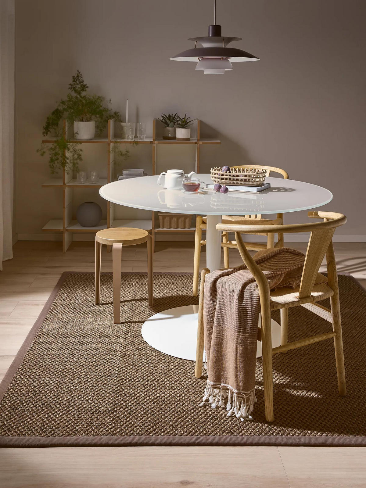 SISALTEPPICH Greta Grau 150x150 cm - Grau, Textil (150/150cm) - benuta Pure